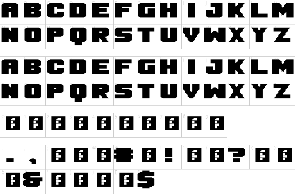 table des caractères