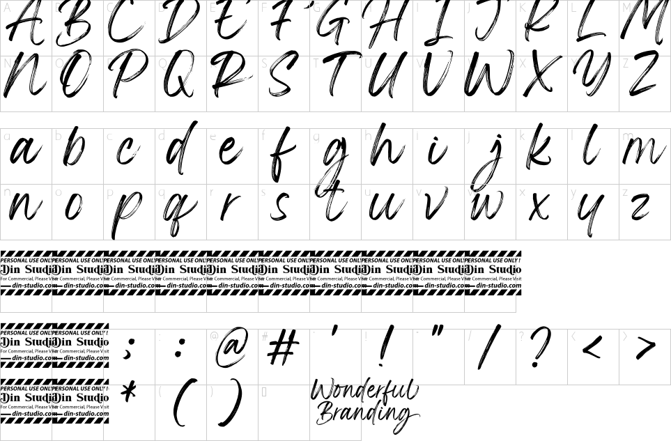 table des caractères