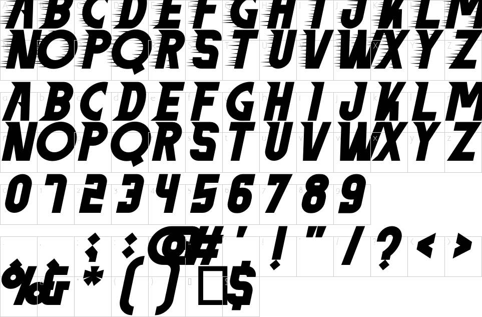 table des caractères